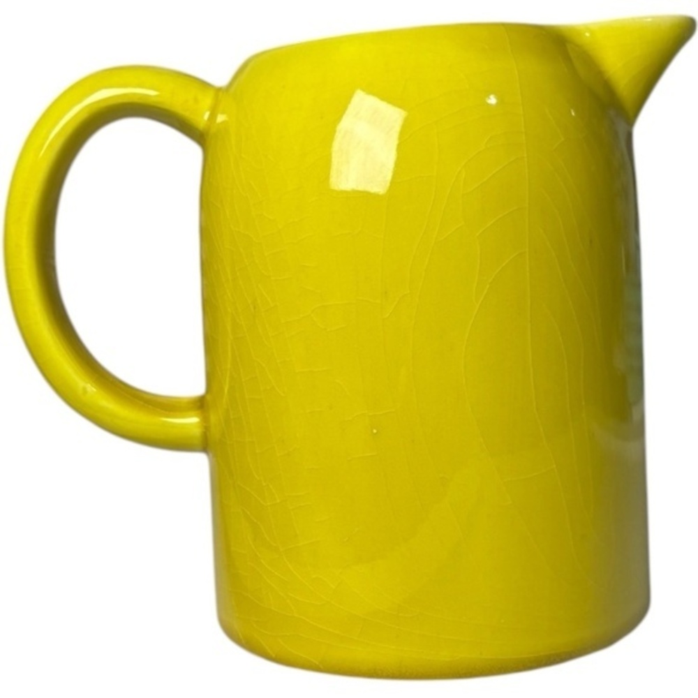 Vintage Madeline Originals California Yellow‎ Pottery Pitcher Jug 6" Mid Century
